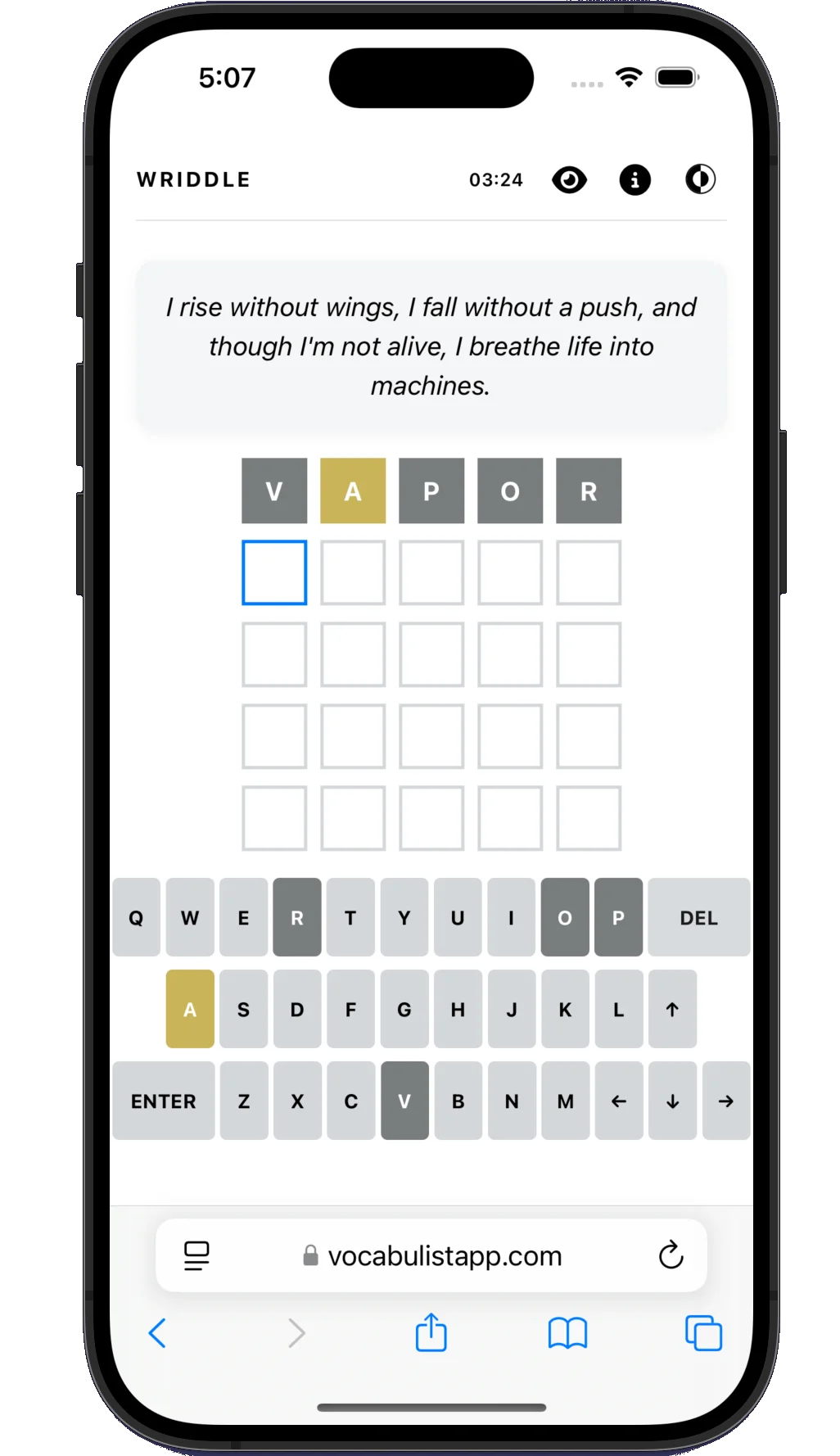 Wriddle Game Screenshot